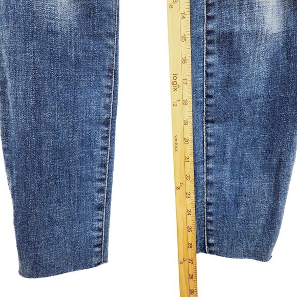 Good American Womens Distressed Skinny Jeans 4/27 Blue Denim - Picture 12 of 12